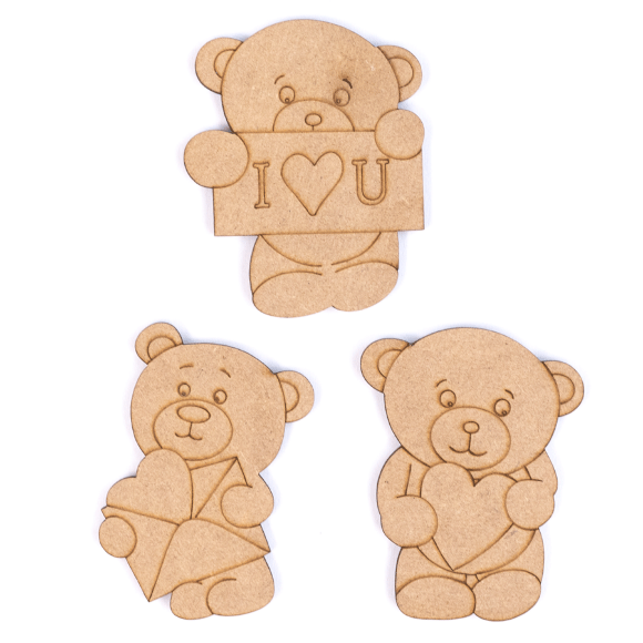 Набор заготовок „Мишки“ 3шт., МДФ, ROSA Talent Набор заготовок „Мишки“ 3шт., МДФ, ROSA Talent