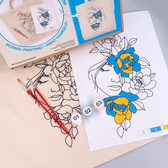 Набор раскраска экоссумка „Цветы в волосах“ хлопок 220 г/м2 38х42см ROSA Talent Набор раскраска экоссумка „Цветы в волосах“ хлопок 220 г/м2 38х42см ROSA Talent