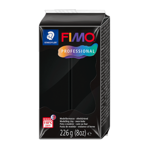 Пластика Professional черная средней мягкости 226г Fimo