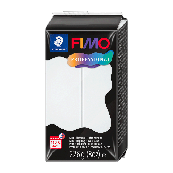 Professional black plastic, medium soft, 226g Fimo