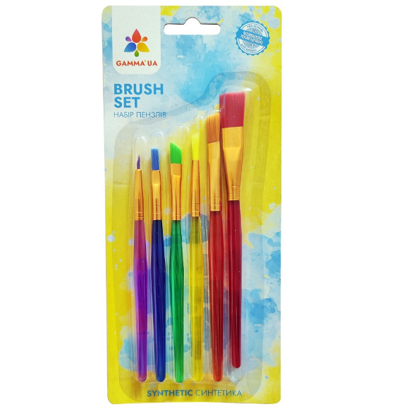 Набор кистей GAMMA`UA синтетические 6 шт 8060601 Набор кистей GAMMA`UA синтетические 6 шт 8060601