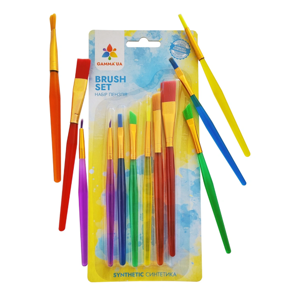 Набор кистей GAMMA`UA синтетические 6 шт 8060601 Набор кистей GAMMA`UA синтетические 6 шт 8060601