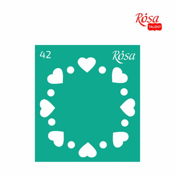 Трафарет многоразовый самоклеящийся 9×10см №42 ROSA Talent