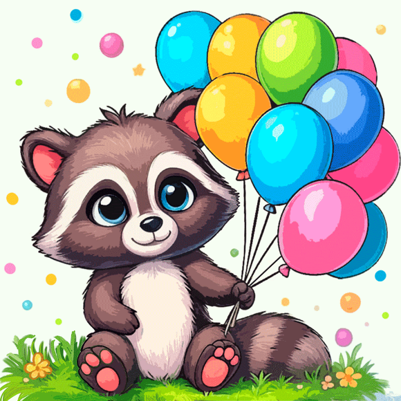 Холст на ХДФ с контуром Енот с шариками 20×20 хлопок акрил Arteo Холст на ХДФ с контуром Енот с шариками 20×20 хлопок акрил Arteo