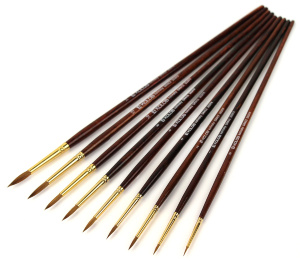 Кисть колонок круглая Grace 3039R №0 длинная ручка KOLOS