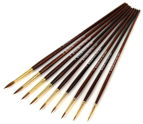 Кисть колонок круглая Grace 3039R №0 длинная ручка KOLOS