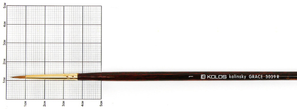 Кисть колонок круглая Grace 3039R №0 длинная ручка KOLOS