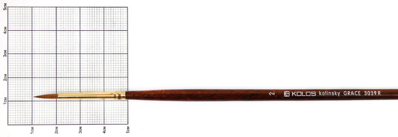 Кисть колонок круглая Grace 3039R №0 длинная ручка KOLOS