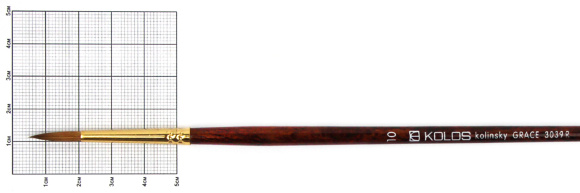 Кисть колонок круглая Grace 3039R №0 длинная ручка KOLOS