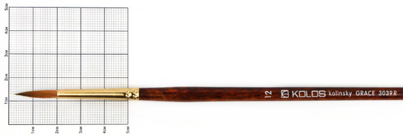 Кисть колонок круглая Grace 3039R №0 длинная ручка KOLOS