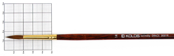 Кисть колонок круглая Grace 3039R №0 длинная ручка KOLOS