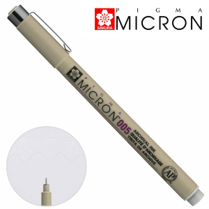 Линер PIGMA MICRON (0.05), 0,2мм Серый, Светлый, Sakura