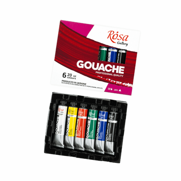 Набор красок гуашевых 6х20мл ROSA Gallery Набор красок гуашевых 6х20мл ROSA Gallery