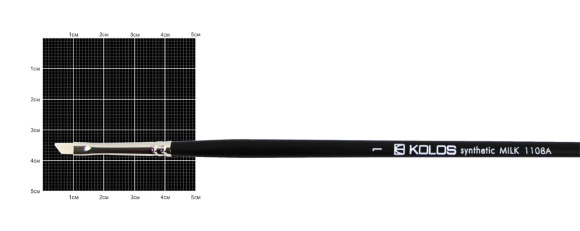 Кисть синтетика угловая Milk 1108A №1 длинная ручка KOLOS