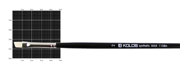 Кисть синтетика угловая Milk 1108A №1 длинная ручка KOLOS