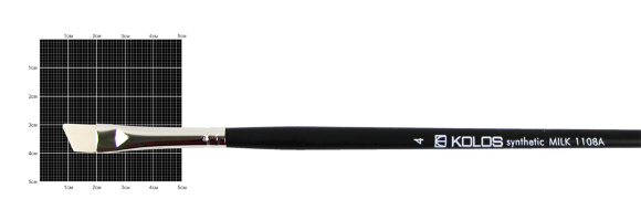 Кисть синтетика угловая Milk 1108A №1 длинная ручка KOLOS