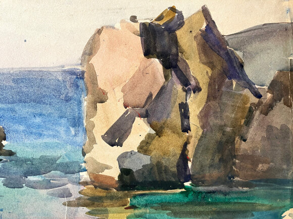 Watercolor By the sea, artist Mikhail Kokin