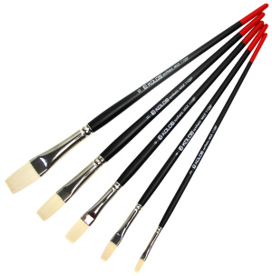 Кисть синтетика плоская удлиненная Milk 1108F №2 короткая ручка KOLOS