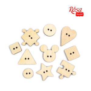 Мини-заготовки Пуговицы фанера 10шт ROSA TALENT