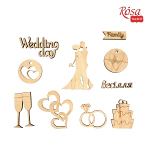 Набор мини-заготовки „Wedding“ фанера 10шт ROSA TALENT