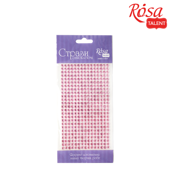 ROSA Talent Self-Adhesive Pink Rhinestones, 5mm, 375 pcs.