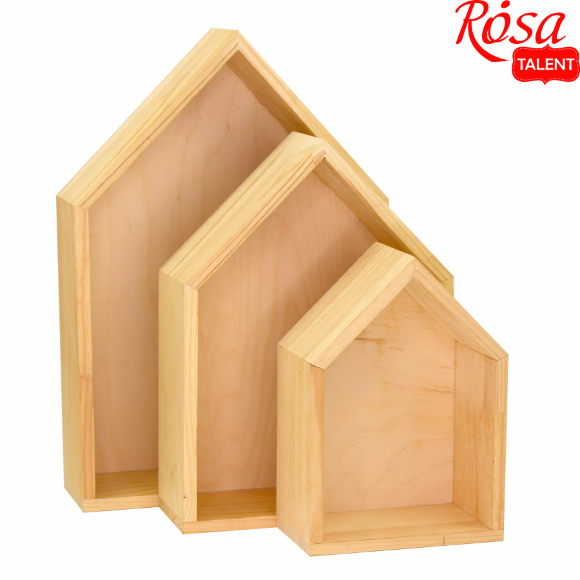 Набор деревянных декоративных полочек "Кораблики" 3шт (14,5х21х8 см, 21х28,5х8см, 24,5х36х8см) ROSA TALENT