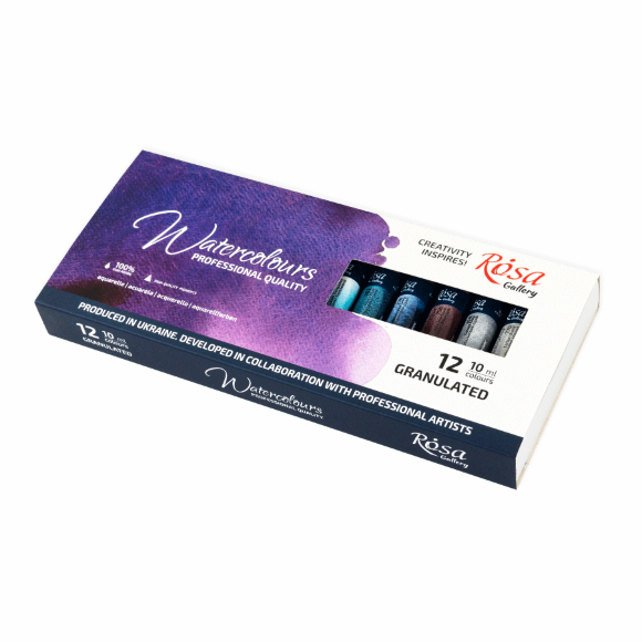 Набор акварельных красок GRANULATION 12цв 10мл туба картон ROSA Gallery Набор акварельных красок GRANULATION 12цв 10мл туба картон ROSA Gallery