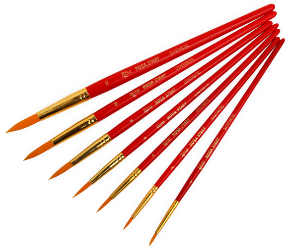 Кисть синтетика круглая ROSA START №1 короткая ручка