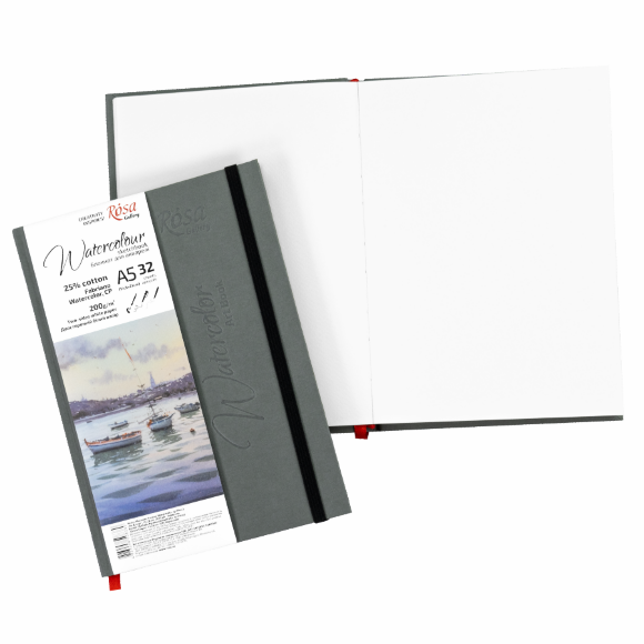 Блокнот для акварели Watercolor by Fabriano А5 200г/м2 32 л белая бумага ROSA Gallery