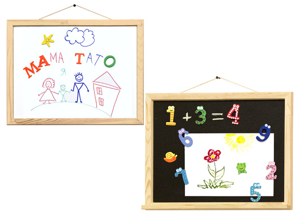 Доска магнитная (мел+маркер) 40×50см сосна ROSA Studio