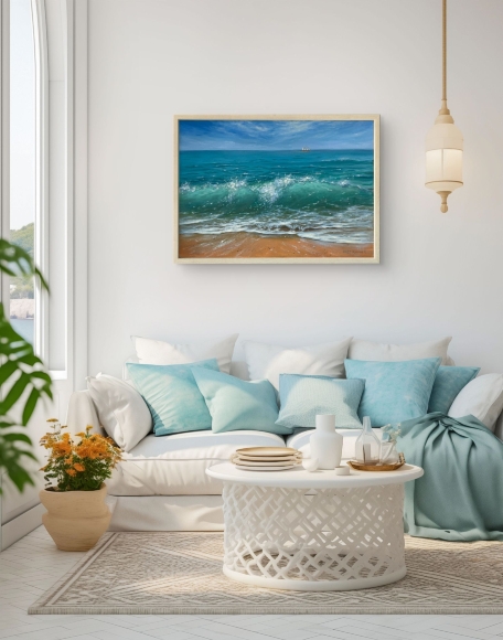 Painting Turquoise Wave, artist Tetiana Matviiuk