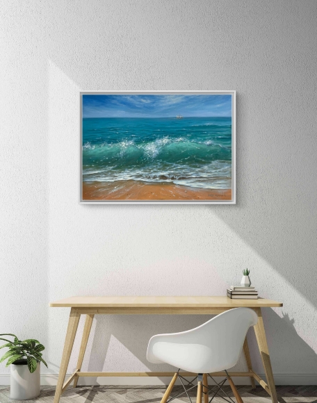 Painting Turquoise Wave, artist Tetiana Matviiuk
