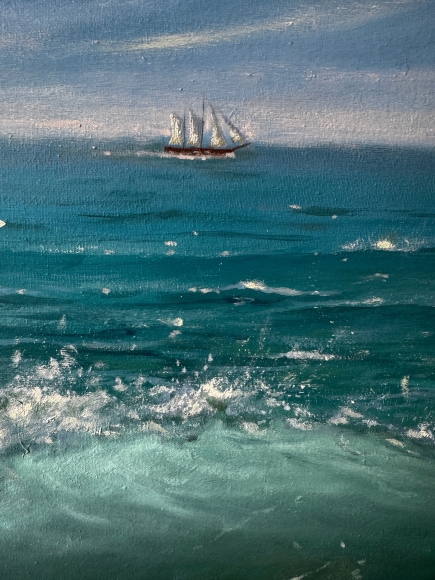Painting Turquoise Wave, artist Tetiana Matviiuk