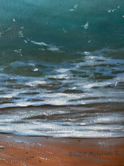 Painting Turquoise Wave, artist Tetiana Matviiuk