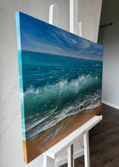 Painting Turquoise Wave, artist Tetiana Matviiuk