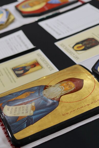 Icon of Saint Amphilochius of Pochayiv, artist Okhotskyi Andrii