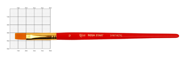 Кисть синтетика плоская ROSA START короткая ручка