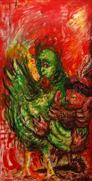 Картина Петушиные селфи, художник Кишенюк Петр
