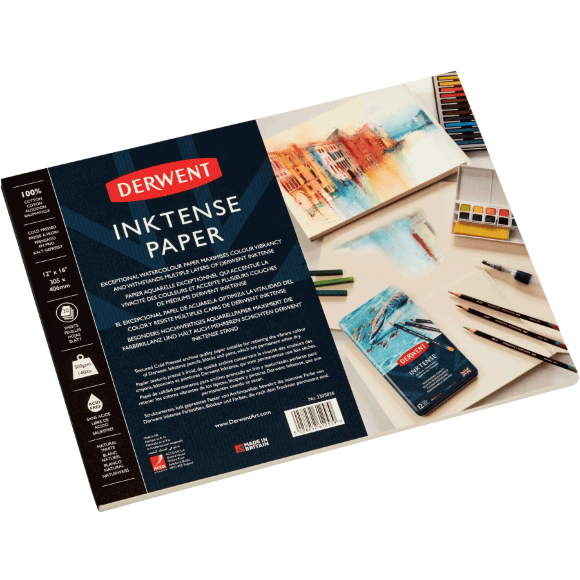 Склейка для акварели Inktense 30,5х41см 300г/м2 20л 100% хлопок Derwent