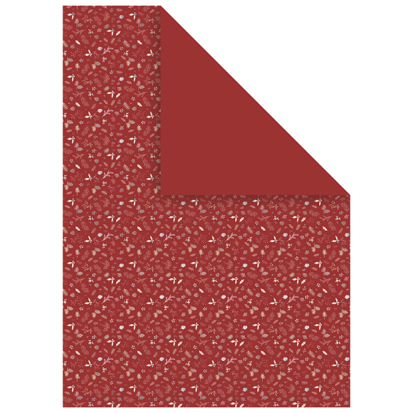 Бумага с рисунком "Веточки" Красная односторонняя 21х29,7см 300г/м2 Heyda