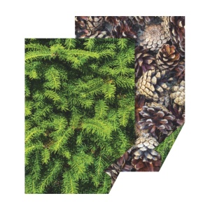 Бумага с рисунком "Елка/Шишки" А4(21х29,7см) двухсторонняя 300г/м2 Heyda