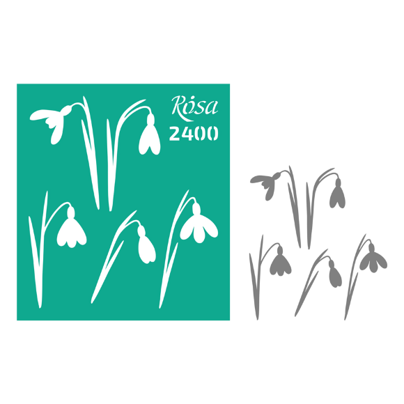 Трафарет многоразовый самоклеящийся №2400 9×10см серия Цветы ROSA TALENT