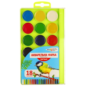 Набор детской акварели Craft & Joy 18 цв. б/кисти пластик ГАММА’UA