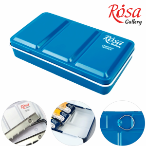 Пенал для акварельных красок Бирюза 12 кювет ROSA Gallery