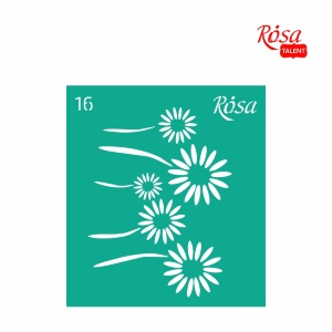 Трафарет многоразовый самоклеящийся №16 9×10см Цветы ROSA Talent