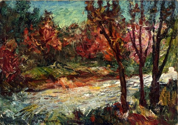 Painting River landscape, artist Makarov Viktor