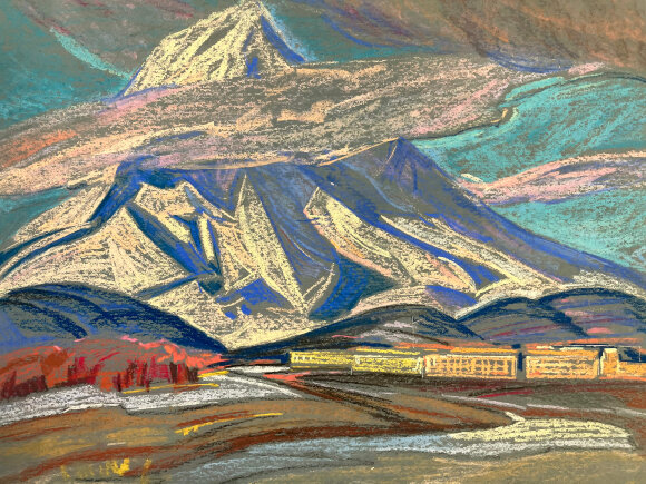 Pastel Koryak Hill, artist Mikhail Kokin Pastel Koryak Hill, artist Mikhail Kokin