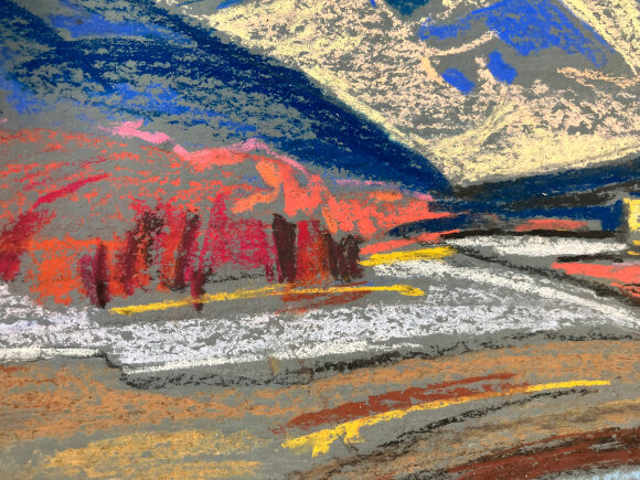 Pastel Koryak Hill, artist Mikhail Kokin Pastel Koryak Hill, artist Mikhail Kokin