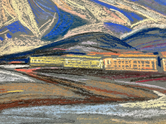 Pastel Koryak Hill, artist Mikhail Kokin Pastel Koryak Hill, artist Mikhail Kokin