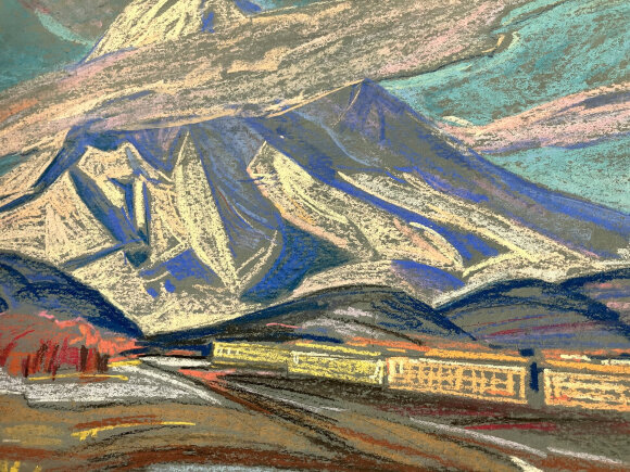 Pastel Koryak Hill, artist Mikhail Kokin Pastel Koryak Hill, artist Mikhail Kokin